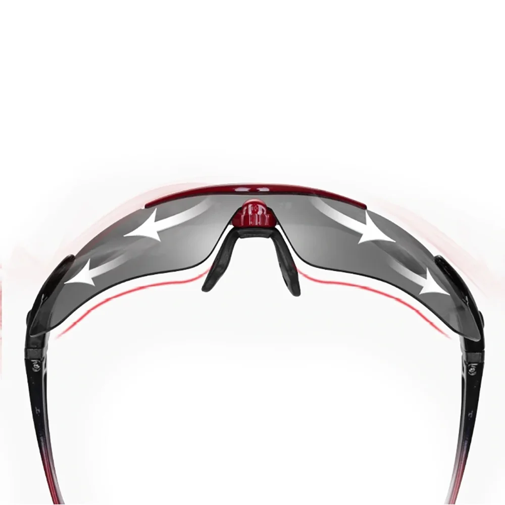 Rockbros 10001 polarizing cycling glasses - black and redeng