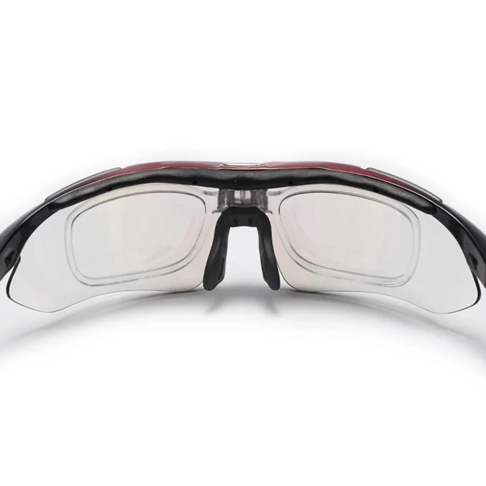 Rockbros 10001 polarizing cycling glasses - black and redeng