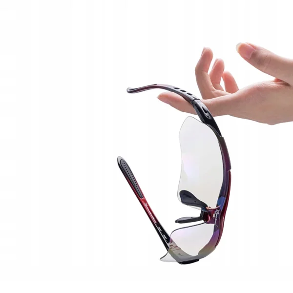 Rockbros 10001 polarizing cycling glasses - black and redeng