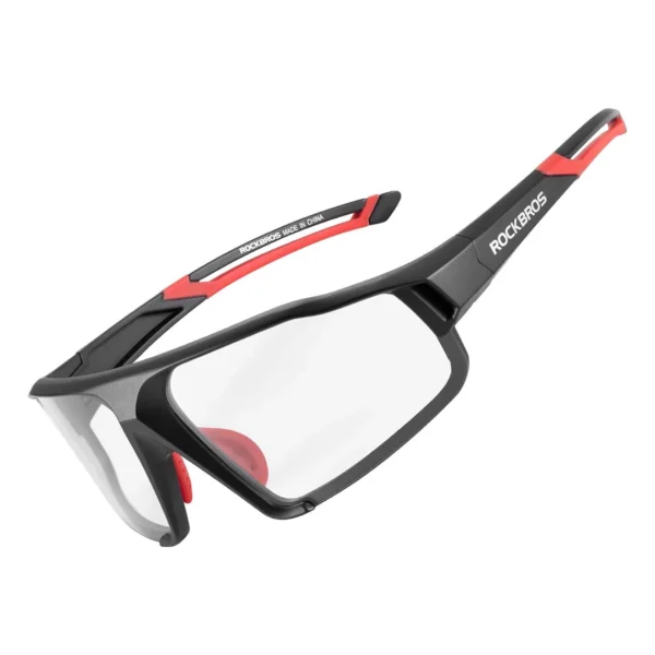 Rockbros SP216BK photochromic UV400 cycling glasses - black and redeng
