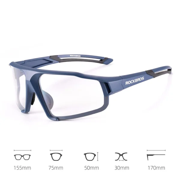 Rockbros SP216BL photochromic UV400 cycling glasses - blueeng