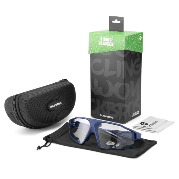 Rockbros SP216BL photochromic UV400 cycling glasses - blueeng
