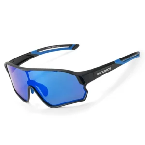 Rockbros 14110009001 polarized cycling glasses for children 8-14 years old - black and blueeng
