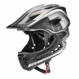 Rockbros TT-32SBTG-L children's bicycle helmet with removable chinbar, size L - grayeng