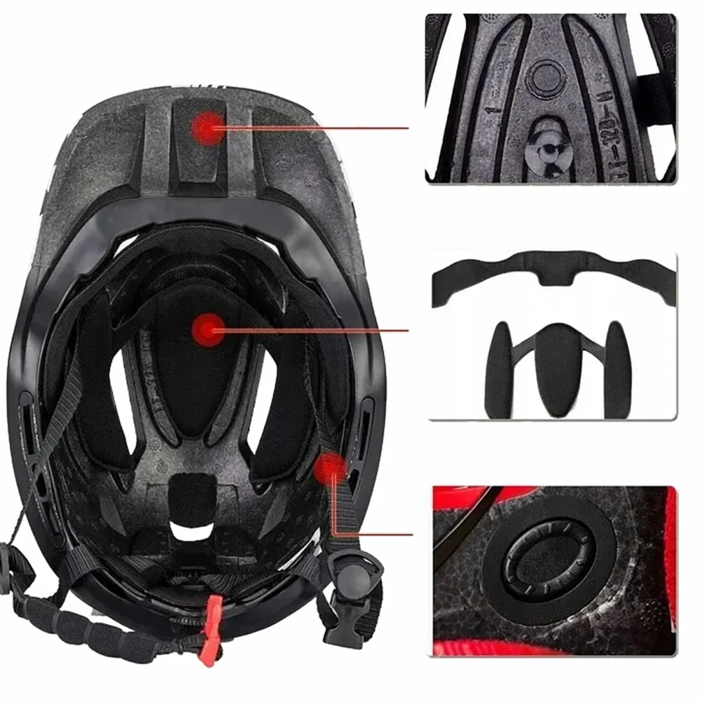 Rockbros TT-32SBPP-M children's bicycle helmet with removable chinbar, size M - purple-pinkeng