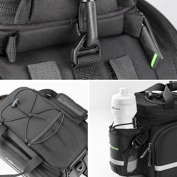 Rockbros A6-03BK bicycle bag for trunk 35 l with fold-out pockets - blackeng