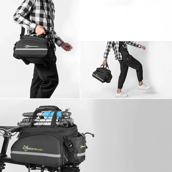 Rockbros A6-03BK bicycle bag for trunk 35 l with fold-out pockets - blackeng