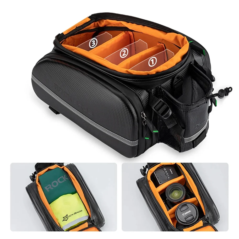 Rockbros A6-6 bicycle bag for trunk, 35 l, with fold-out pockets - blackeng