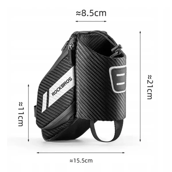 Rockbros C32BK saddle bag 1.5 l with water bottle pocket - blackeng