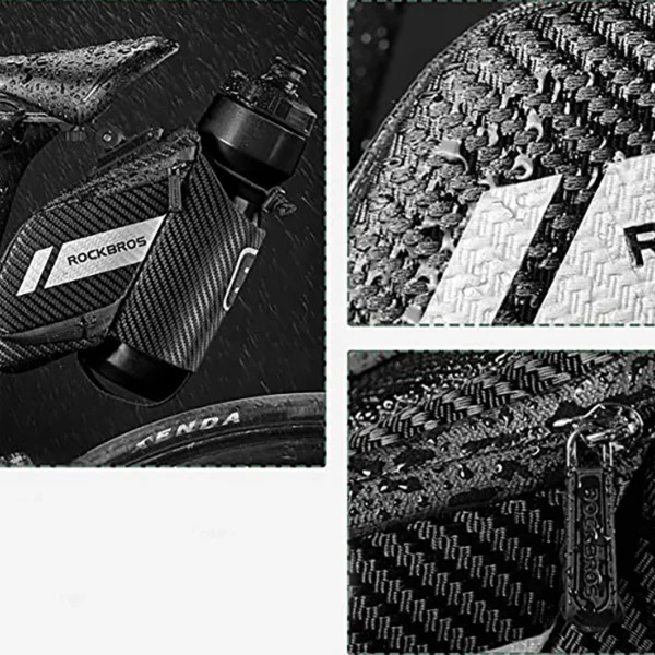Rockbros C32BK saddle bag 1.5 l with water bottle pocket - blackeng