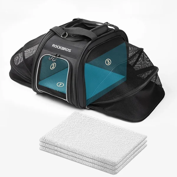 Rockbros 30140028001 transport bicycle bag for cats and dogs - blackeng