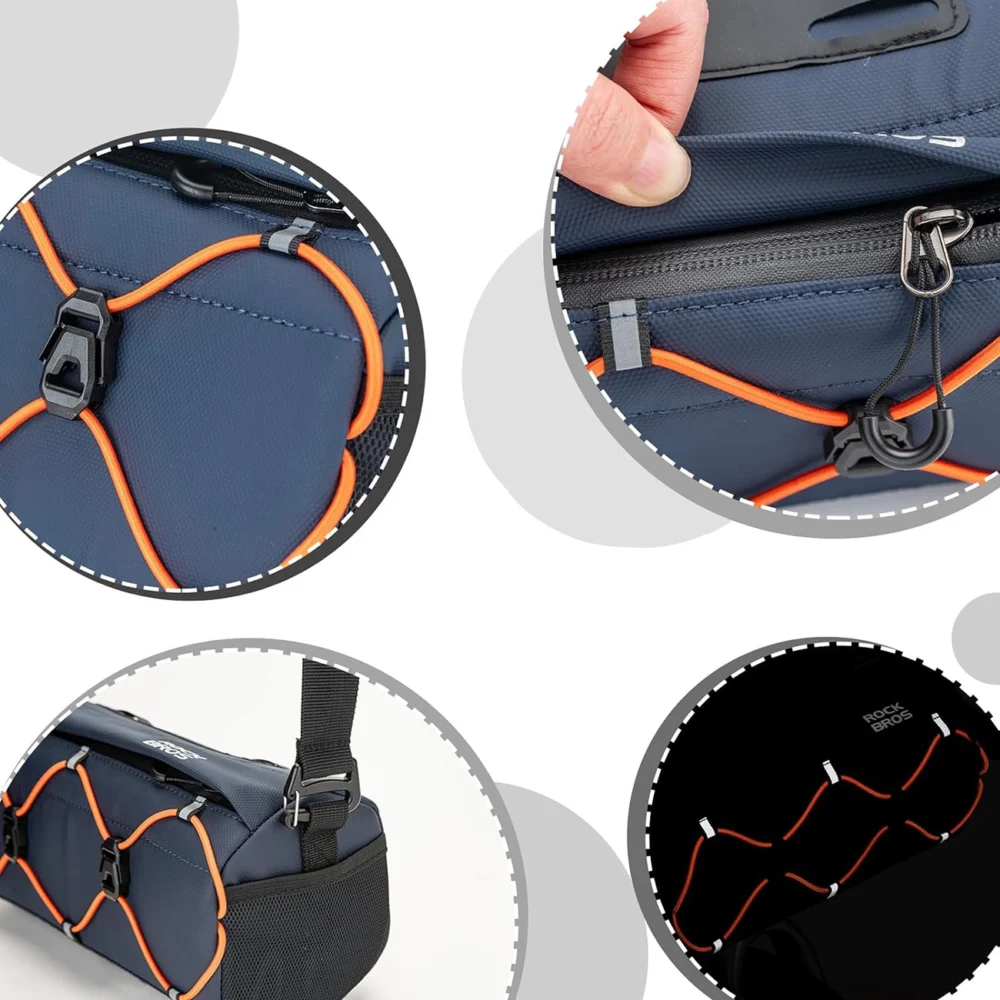 Rockbros 30110054002 bicycle handlebar bag 2.2 l - blueeng