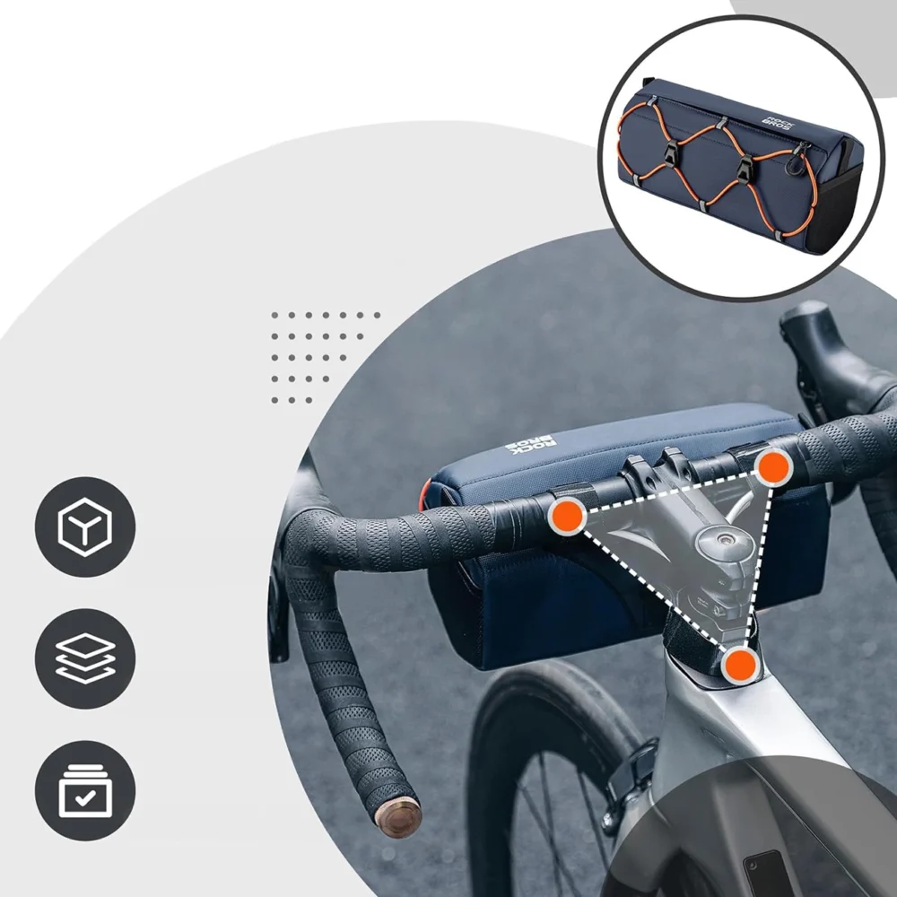 Rockbros 30110054002 bicycle handlebar bag 2.2 l - blueeng