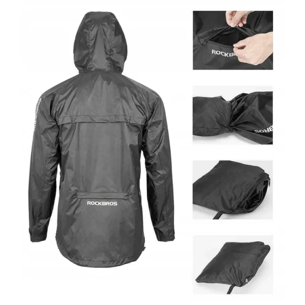 Rockbros YPY013BKXL Rain Jacket Breathable Windproof XL - Blackeng
