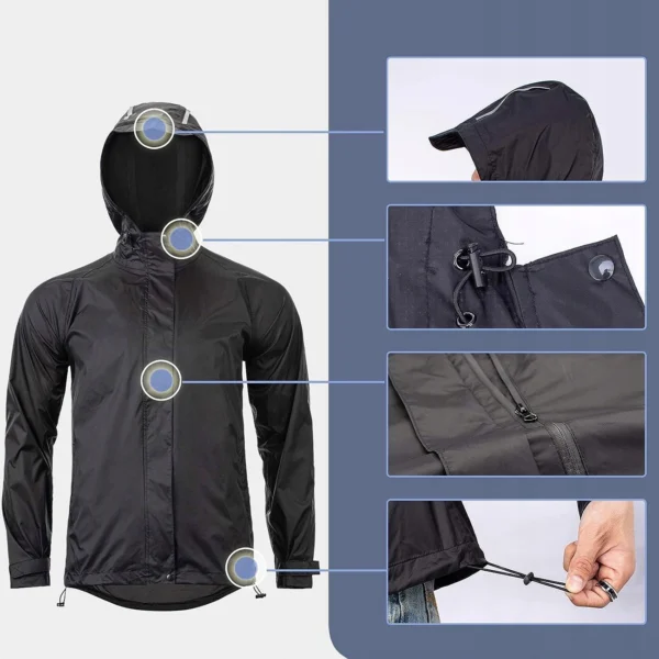 Rockbros YPY013BKM breathable windproof rain jacket M - blackeng