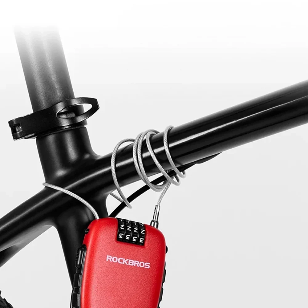 Rockbros 32420981001 bicycle lock with retractable cable - redeng