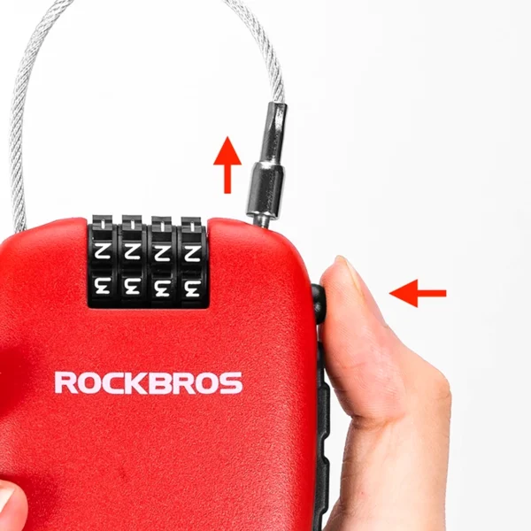 Rockbros 32420981001 bicycle lock with retractable cable - redeng