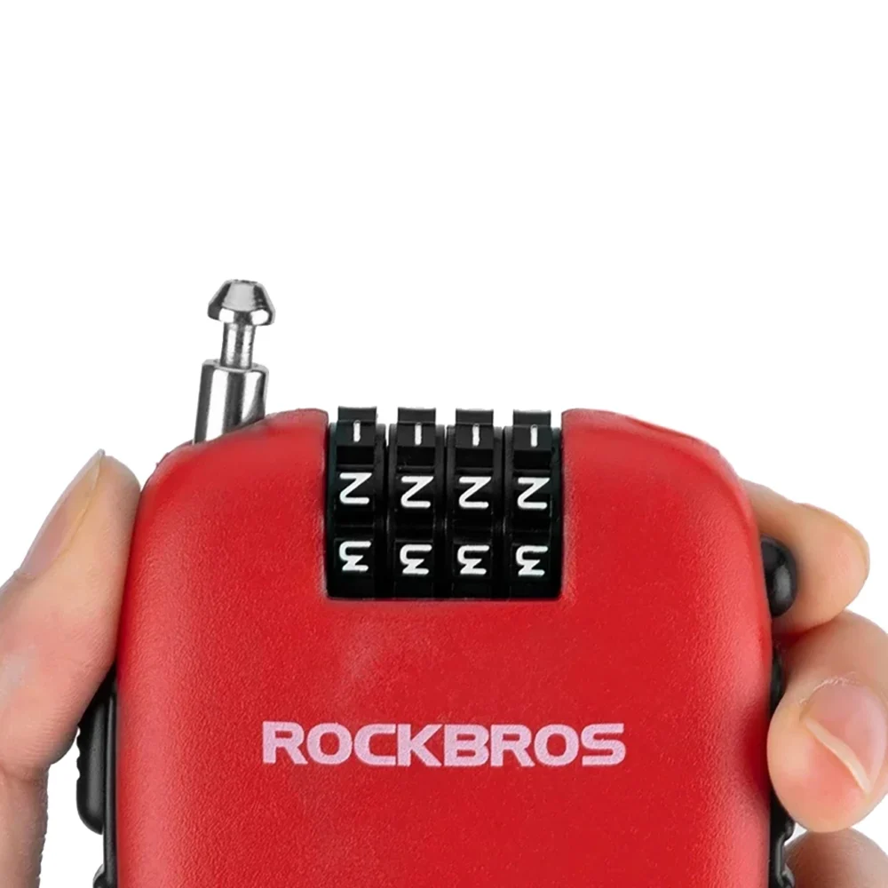 Rockbros 32420981001 bicycle lock with retractable cable - redeng