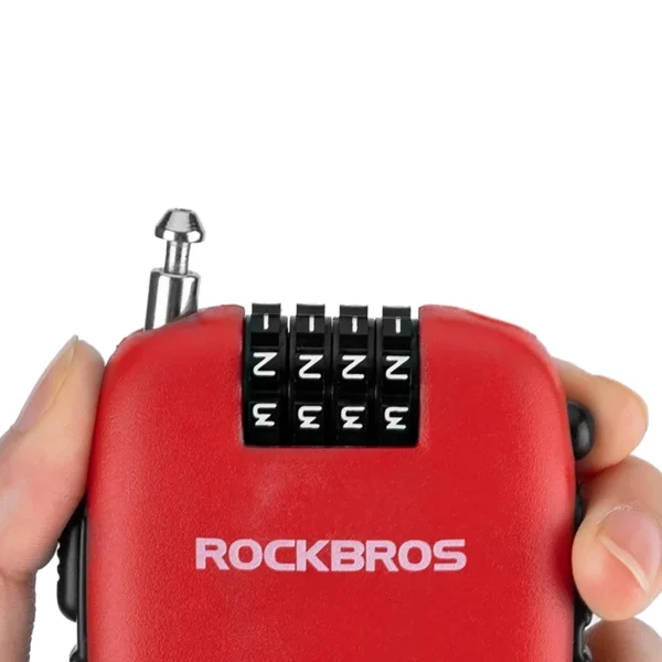 Rockbros 32420981001 bicycle lock with retractable cable - redeng