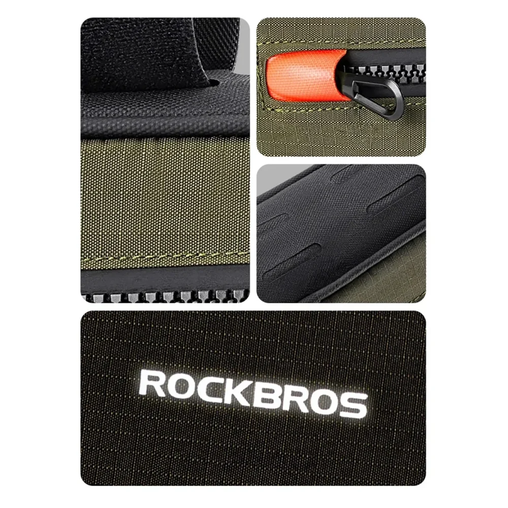 Rockbros 30120079001 bicycle bag for 1.7 l frame - green and blackeng