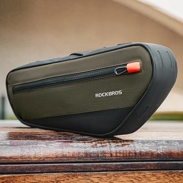 Rockbros 30120079001 bicycle bag for 1.7 l frame - green and blackeng