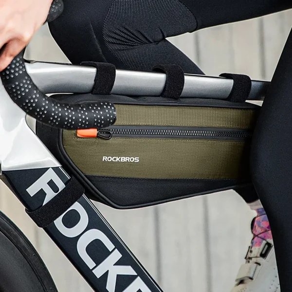 Rockbros 30120079001 bicycle bag for 1.7 l frame - green and blackeng