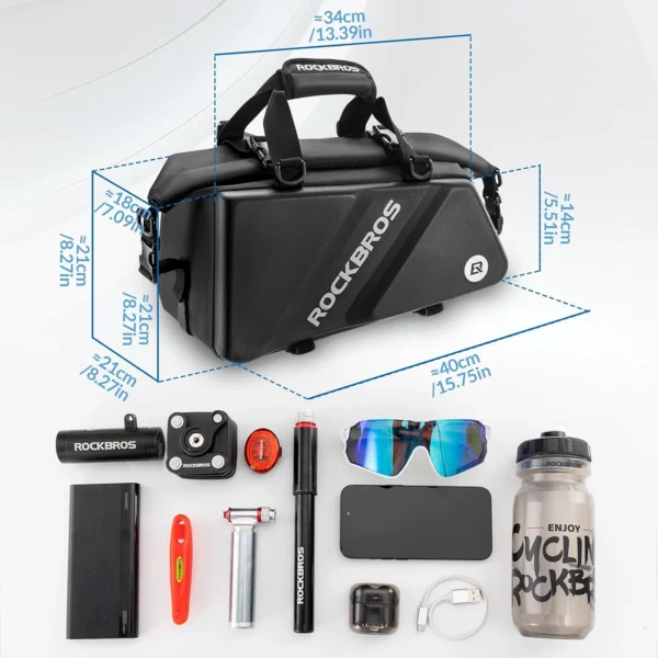 Rockbros 30140090001 bicycle bag for trunk 11.6l - blackeng