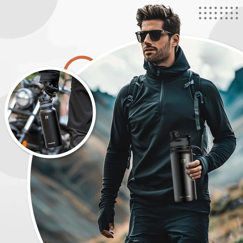 Rockbros 35210029001 Thermo Bottle for Bike Drinks 550 ml - Blackeng