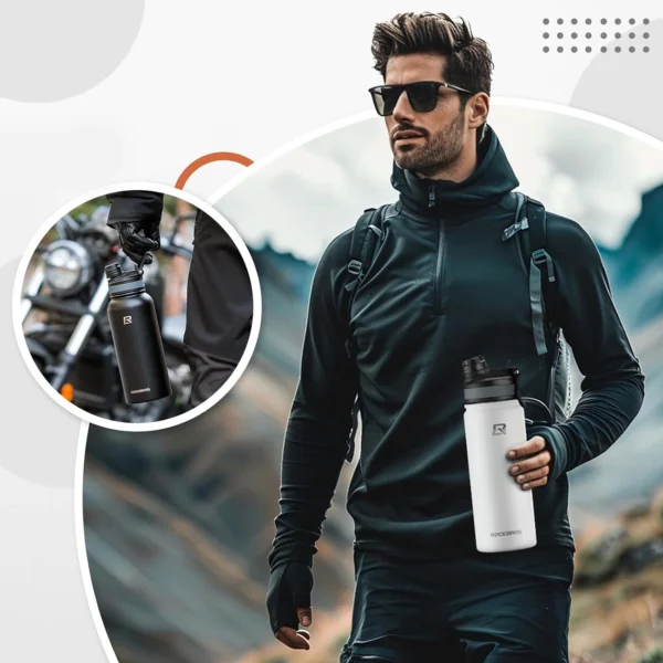 Rockbros 35210029005 Thermo Bottle for Bike Drinks 550 ml - Whiteeng