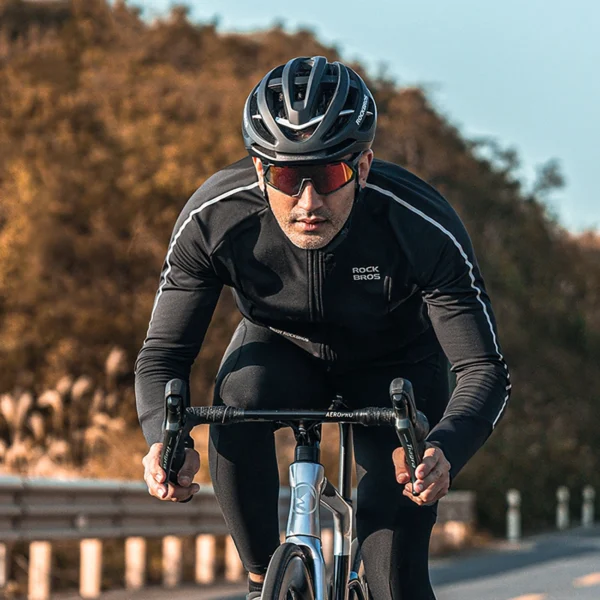 Rockbros 15400002002 long sleeve cycling jersey autumn/winter M - blackeng
