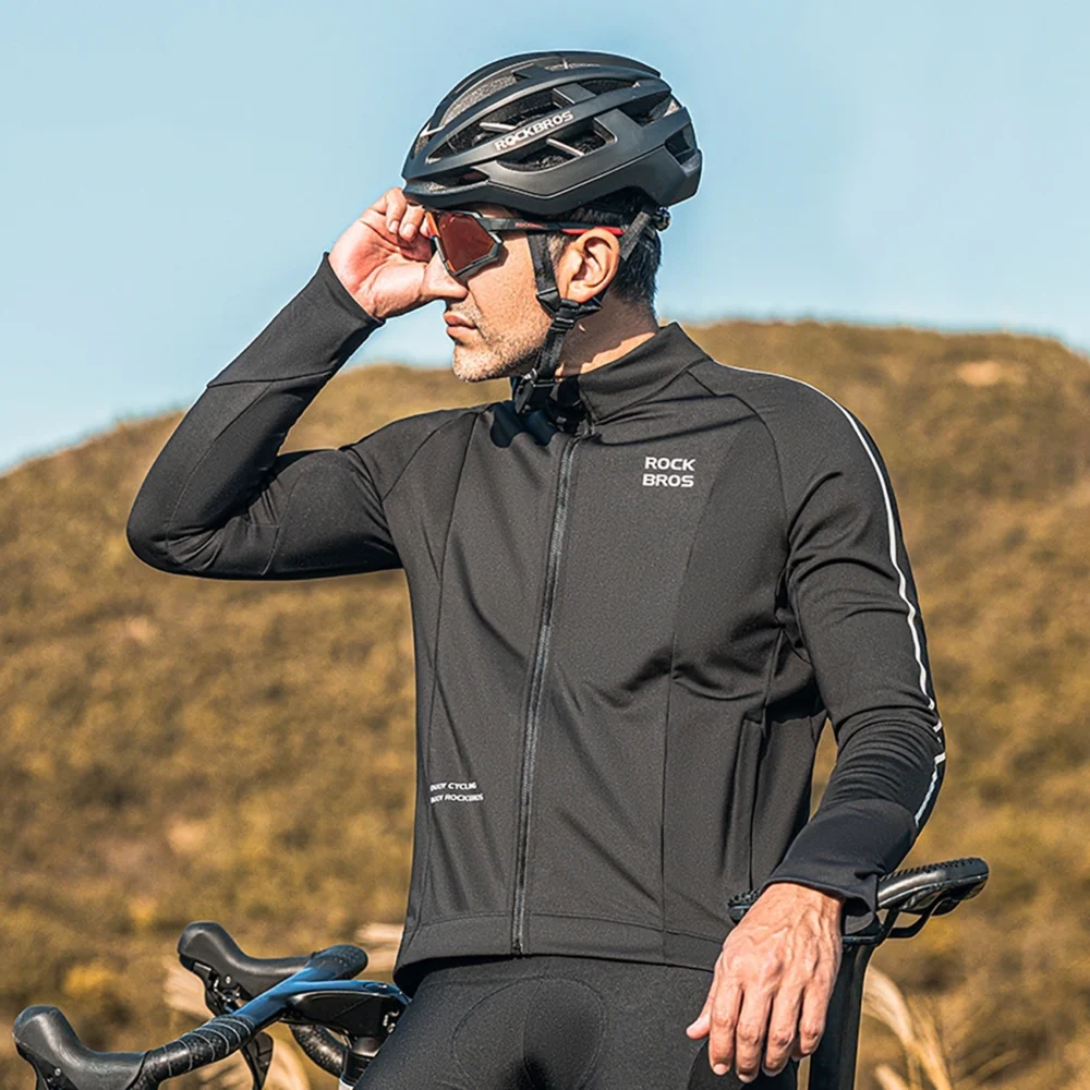 Rockbros 15400002002 long sleeve cycling jersey autumn/winter M - blackeng