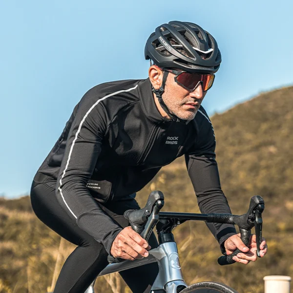 Rockbros 15400002004 long sleeve cycling jersey autumn/winter XL - blackeng