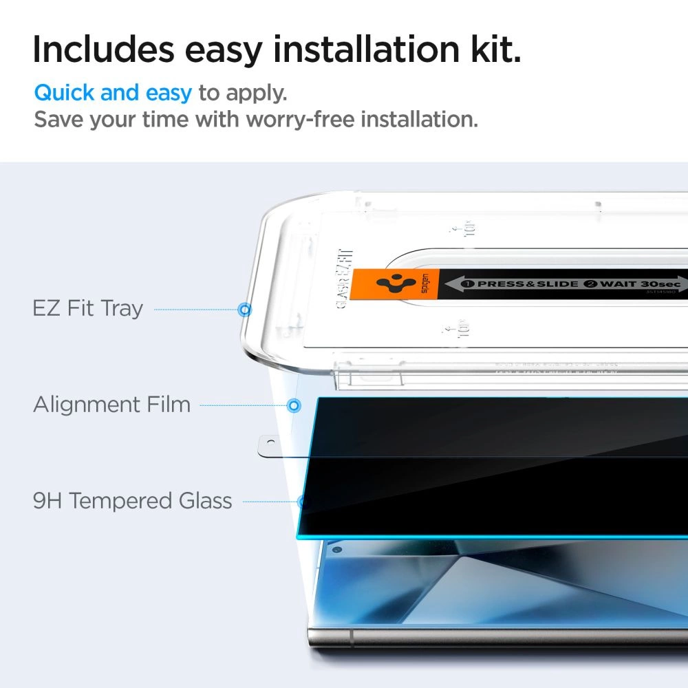 Spigen Glas.tR EZ Fit Privacy Tempered Glass for Samsung Galaxy S24 Ultra - 2 pcs.eng