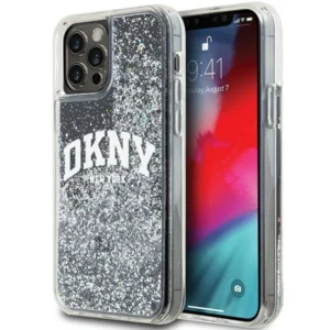 DKNY Liquid Glitter Big Logo iPhone 12 Pro/12 Case - Blackeng