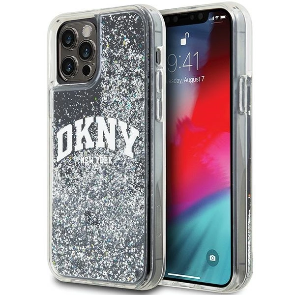 DKNY Liquid Glitter Big Logo iPhone 12 Pro/12 Case - Blackeng