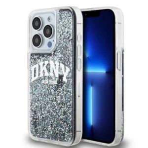 DKNY Liquid Glitter Big Logo iPhone 14 Pro Case - Blackeng
