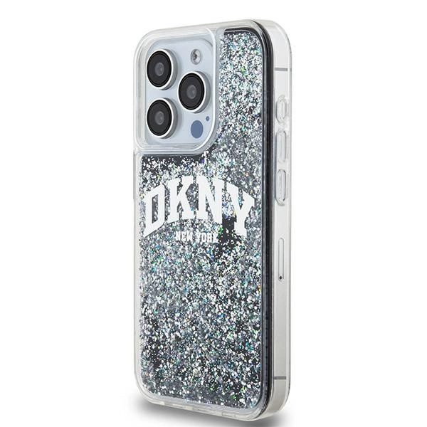 DKNY Liquid Glitter Big Logo iPhone 14 Pro Case - Blackeng