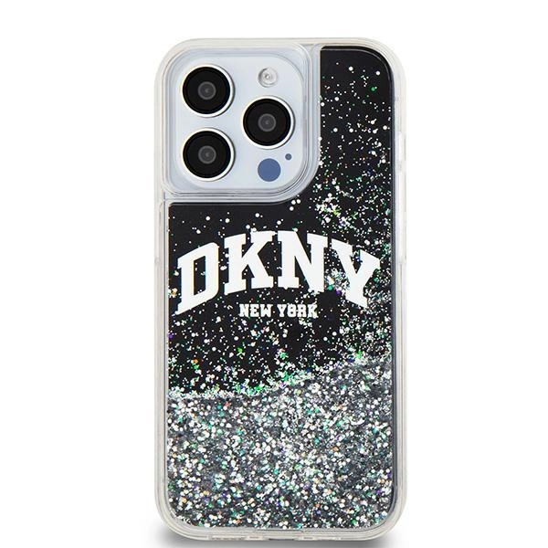DKNY Liquid Glitter Big Logo iPhone 14 Pro Case - Blackeng