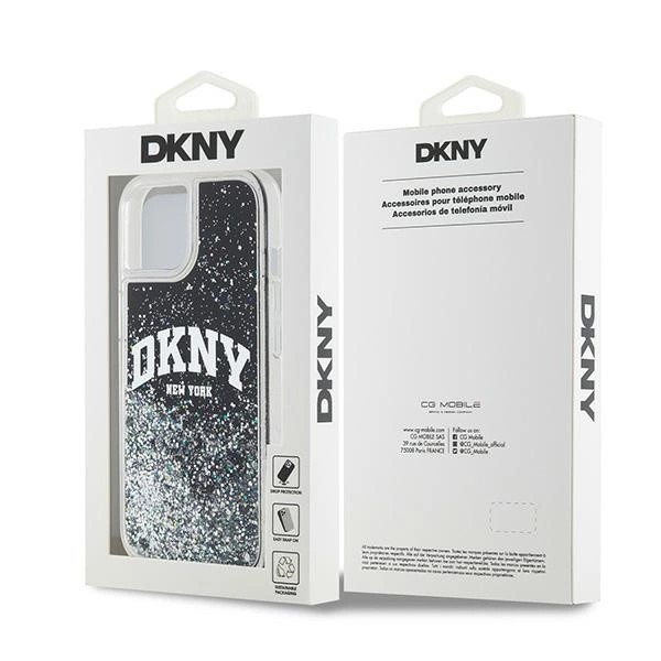 DKNY Liquid Glitter Big Logo iPhone 14/15/13 Case - Blackeng