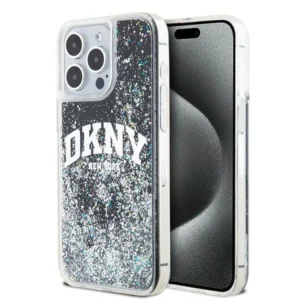 DKNY Liquid Glitter Big Logo iPhone 14 Pro Max Case - Blackeng