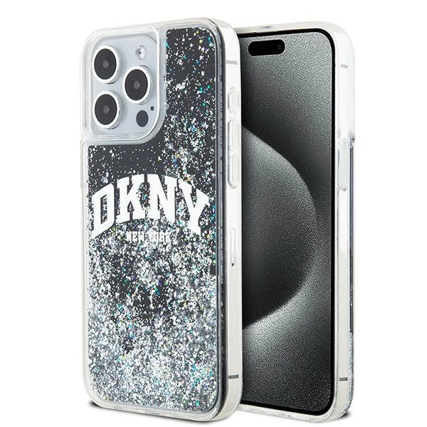 DKNY Liquid Glitter Big Logo iPhone 14 Pro Max Case - Blackeng