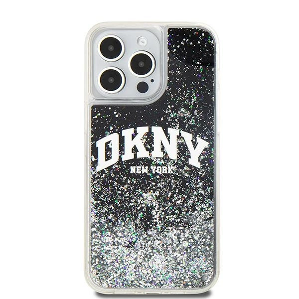 DKNY Liquid Glitter Big Logo iPhone 14 Pro Max Case - Blackeng