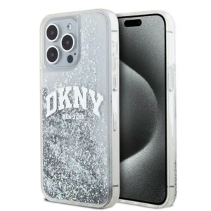 DKNY Liquid Glitter Big Logo case for iPhone 15 Pro - whiteeng