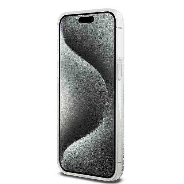 DKNY Liquid Glitter Big Logo case for iPhone 15 Pro - whiteeng