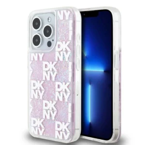 Etui DKNY Liquid Glitter Multilogo na iPhone 15 Pro - różowepol