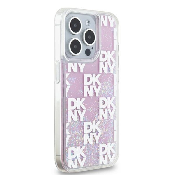 Etui DKNY Liquid Glitter Multilogo na iPhone 15 Pro - różowepol