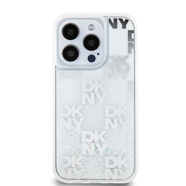 DKNY Liquid Glitter Multilogo case for iPhone 15 Pro - whiteeng