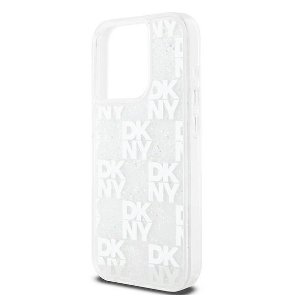 DKNY Liquid Glitter Multilogo case for iPhone 15 Pro - whiteeng