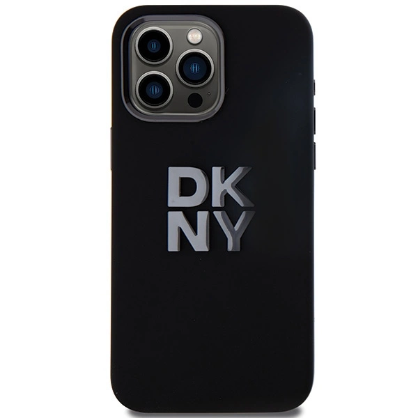 DKNY Liquid Silicone Metal Logo iPhone 15 Pro Case - Blackeng