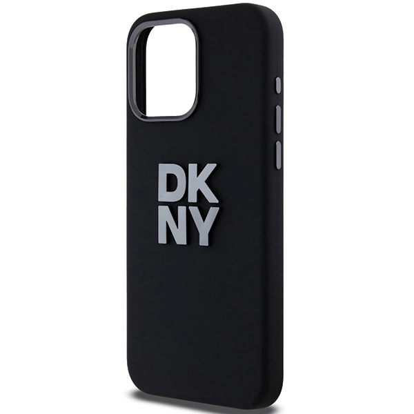 DKNY Liquid Silicone Metal Logo iPhone 15 Pro Case - Blackeng
